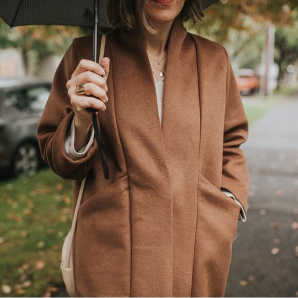 Only Child Sonora Hooded Wool Coat in Umber - Picture 7 of 7